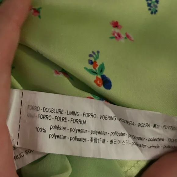 Zara Light Green Dress with Floral Patterns - Picture 4 of 5